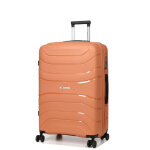 Grande valise rigide pas cher worldline syros 75 cm cognac orange