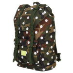 Herschel little america mid volume pas cher woodland camo white dot vert