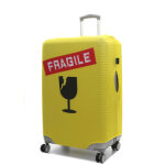 Housse de valise airtex fantaisie fragile - l jaune fragile