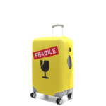 Housse de valise airtex fantaisie fragile - m jaune fragile