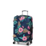 Housse de valise extensible periea dark blue with flowers m marine bleu