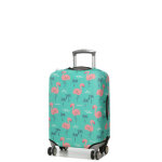 Housse de valise extensible periea green with pink flamingos s vert