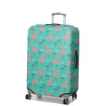 Housse de valise extensible periea green with pink flamingos l vert