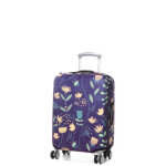 Housse de valise extensible periea purple with yellow birds s violet