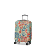 Housse de valise extensible periea red and blue leaves s cr�me beige