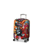 Housse de valise extensible pop art statue of liberty s jaune