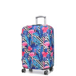 Housse de valise periea black & white stripes with flamingos m blanc