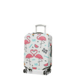 Housse de valise periea white with summer flamingos s blanc