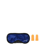 Kit de sommeil arial avec masque et bouchons d'oreilles bleu fonc