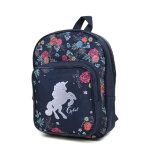 Sac � dos maternelle licorne � fleurs cybel spring xs bleu marine