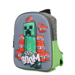 Sac  dos minecraft creeper boom 3d maternelle gris