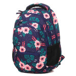 Sac � dos new rebels bts - 3 compartiments coll�ge flower print bleu