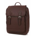 Sac � dos ordinateur en cuir avec rabat hexagona confort flap 13 pouces chocolat marron