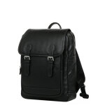 Sac � dos ordinateur en cuir avec rabat hexagona confort flap 13 pouces noir