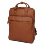 Sac  dos ordinateur en cuir grard hnon amsterdam 15. 6 pouces camel marron