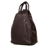 Sac  dos poire en cuir femme katana tendance chocolat marron