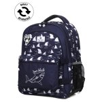 Sac � dos pol fox shark - poche r�versible ce2 / cm1 / cm2 marine bleu