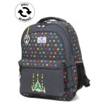 Sac � dos pol fox space invader - poche r�versible ce2 / cm1 / cm2 gris
