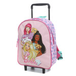 Sac  dos  roulettes barbie xs maternelle rose