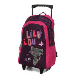 Sac  dos  roulettes chat lili lou ce2 / cm1 / cm2 prune violet