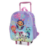 Sac  dos  roulettes gabby's dollhouse fiesta 3d maternelle violet