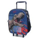 Sac à dos à roulettes jurassic world 3d maternelle bleu Sac à dos à roulettes jurassic world 3d maternelle bleu