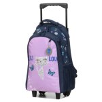 Sac � dos � roulettes lili lou papillon ce2 / cm1 / cm2 violet