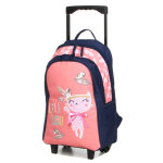 Sac � dos � roulettes lili lou plumes ce2 / cm1 / cm2 rose