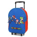 Sac à dos à roulettes super mario aventure maternelle bleu rouge Sac à dos à roulettes super mario aventure maternelle bleu rouge