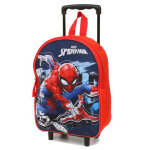 Sac  dos  roulettes spiderman web xs maternelle bleu