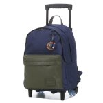 Sac � dos � roulettes tann's esteban l ce2 / cm1 / cm2 bleu / kaki