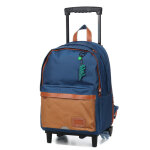 Sac � dos � roulettes tann's nils l ce2 / cm1 / cm2 bleu / camel