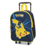 Sac  dos  roulettes team pikachu xs maternelle bleu marine