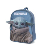 Sac  dos star wars the mandalorian baby yoda 3d maternelle bleu