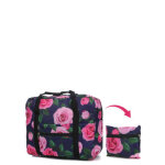 Sac pliable periea packable purple with pink roses 45 cm violet