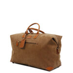 Sac de voyage cabine bric's life 55 cm en toile enduite camel marron