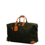 Sac de voyage cabine bric's life 55 cm en toile enduite olive marron