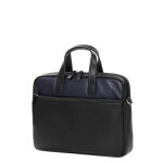 Sacoche ordinateur en cuir pas cher hexagona duo 14 pouces noir / marine