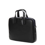 Sacoche ordinateur cuir homme hexagona duo 13 pouces noir / marine
