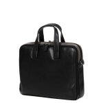 Sacoche ordinateur cuir homme hexagona duo 13 pouces noir / taupe