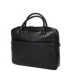 Sacoche ordinateur lancaster soft vintage 14 pouces noir - bleu