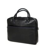 Sacoche ordinateur lancaster soft vintage 14 pouces noir - bleu