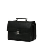 Serviette burkely vintage dean 38 cm - 3 soufflets black noir