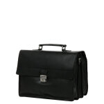 Serviette burkely vintage dean 38 cm - 3 soufflets black noir