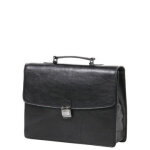 Serviette cuir arthur & aston georges 38 cm - 1 soufflet noir