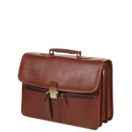 Serviette en cuir g�rard h�non renaissance 41 cm - 3 soufflets marron