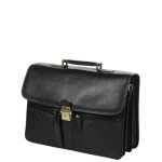 Serviette en cuir grard hnon renaissance 41 cm - 3 soufflets noir