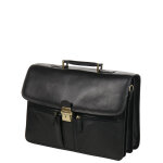 Serviette en cuir g�rard h�non renaissance 41 cm - 3 soufflets noir