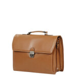 Serviette cuir katana architecte 40 cm - 3 soufflets marron