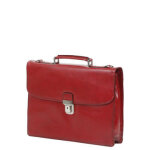 Serviette en cuir katana hype 38 cm - 1 soufflet rouge Serviette en cuir katana hype 38 cm - 1 soufflet rouge